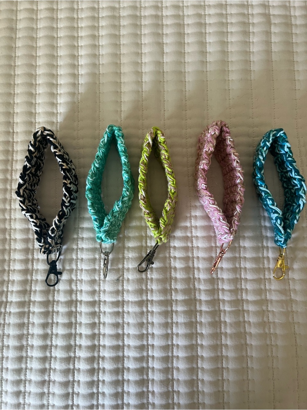 Handmade Crochet Key & Card Wristlet - Multi Color Options - Picture 2 of 4